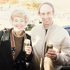 My Mom & Dad enjoying a beverage at Univ of Illinois football game