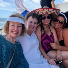 Lots of fun in the sun somewhere at sea in Mexico. Betty, Patty (who had just puked 15x, Tricia, K