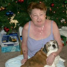 Mom & her beloved beagle, snoopy who also passed.