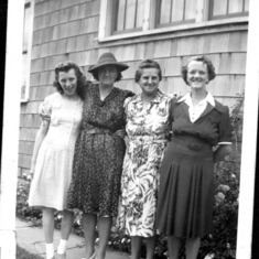 Betty, friend, Mary Hanousek and Gurtie Hubach at Antigo WI home of Mary