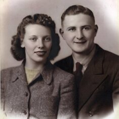 Betty J. Barta and Victor J. Hanousek just before Marrage on Dec 11, 1941
