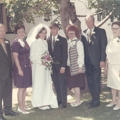 Mom and Dad with Clara and Kathy's folks on our wedding day - Aug 29, 1970