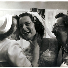 1952 Wedding Betty and two Catherines