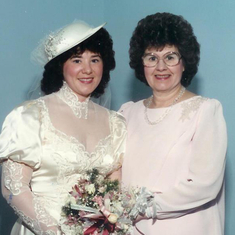 Mom and Becky on Becky’s wedding day 