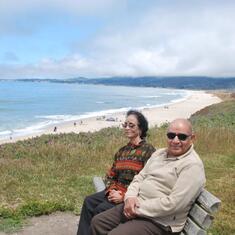 Enjoying the ocean breeze at Half Moon Bay