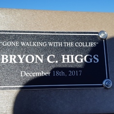 Bryon's Memorial Plaque on his Bench