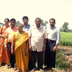 Right to left: Chandramouli, Venkataramayya, Sisir, Bhramaramba, Moorthy, and Indira.