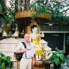 Bill at Buddhist Temple in Chiang Mai