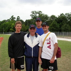 Paris, Summer 2003: Ryan Waggoner (left), Coach Arce, Andrew Sallee, Adam Miller