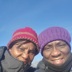 Taking a winter walk with a mom. You would have loved this.