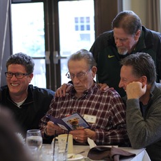 Bill's 87th Birthday Party - with his three sons - Davd, Bob & Scott