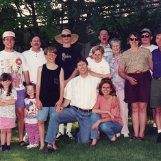 Church House Backyard Family Photo late Summer 1994. (Don't know what's up with Dad, other than maybe he's trying super hard to keep his eyes open for the photo!) And, check out Jennifer's cute little tiny baby face with the giant dimples!