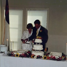 Bill & Gaila Cutting Wedding Cake