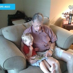 Grampa reading to Sam 2012