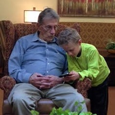 Nolan showing Grampa a game 2015