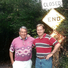 Here is Dad in 2001 at the end of Conference Drive in Mount Hermon