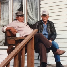 Back for a Kruse reunion ('84 possibly) pictured with his brother Dick. It was a treat when he made it back to the farm so the extended family made an effort to see him.