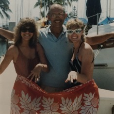In '86 with niece Tina (l) and her friend on a senior trip.