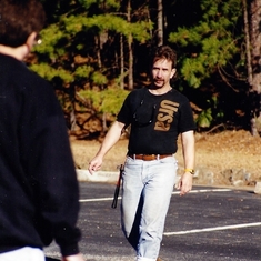 Bill ready to rock;n roll on a field trip in Arkansas in 1999.