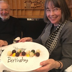 Celebrating Jane's birthday at Le Caprice in 2019 with Jennifer Abramsky et alia
