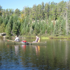 Quetico: Bill navigating, George doing nothing.