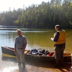 Quetico: Bill navigating, George doing nothing.