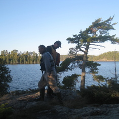 Quetico: Bill and George square dancing.