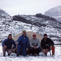 Wind River Range: Bill, Greg, Tom, Jim. Only known photo where Greg is the tallest.