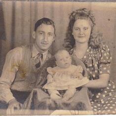 Dad - Bill Williams and Mom - Ruby E. Taylor Williams and my Sister Patricia Ann in 1943