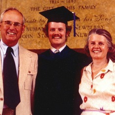 Bill and parents at PhD graduation