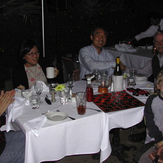 dinner with Bill's family at a beach restaurant in Santa Barbara (Nov. 2006)