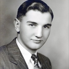 Bill's Hedrick High School graduation photo 1947