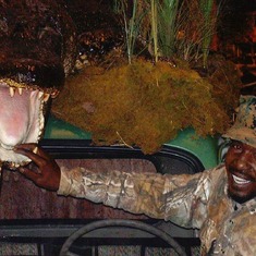 Me and my daddy clowning around at Bass Pro 2009
