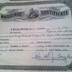 Official Marriage Certificate
October 7, 1950