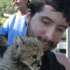 This is a real cheetah cub at Wildlife Safari in Winston, OR. We went there for the day once with Marie and Granny. As you can see Blaine is loving on yet another animal. We got the back stage tour cuz, well, Marie is well connected.