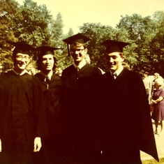 Graduation Day!  June ‘71. Jim Phillips, Rives Kistler, Blair, and Bill Hutchison. 