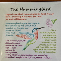 Hummingbirds have become a sweet reminder of Blair.