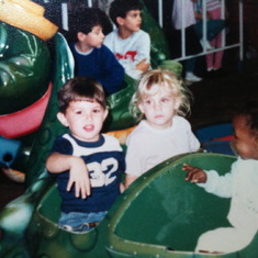 Blake and his cousin Adrienne at Santas Enchanted Forest in Miami, FL