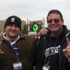 Blake with his dad at a Northwestern football game in Chicago IL 2007