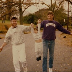 Blake with Uncle Frankie (left) and Daddy (right) in Birmingham, AL while Frankie was still in dental school.