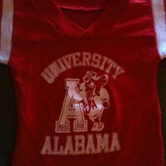 Blake's Alabama shirt he wore when he was little! RTR and way to go for winning the 2011 National Championship on 1/9/12 .. 21-0 against LSU. :) Blakey I know you were there doing what you could to make this happen!! Love you!