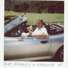 Flat STanley and Grandpa in BMW