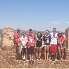 Bobby, Timmy, Dylan, Jessica, Theresa, Brad, Crissy, Braydan. San Xavier Mission, Tucson AZ. August 2013