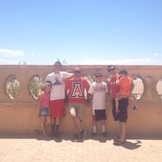 Nadia, Brad, Bob, Tim, Jordan, Braydan. San Xavier Mission, Tucson, AZ. August 2013