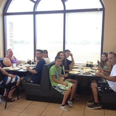 Jordan, Alice (mom), Robert, Cathy, Timmy, Theresa, Brad, Jessica, and Bob. Eating at Mama's Hawaiian BBQ in Arizona. August 2013