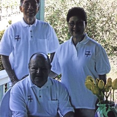 Bob with Joy and Glenn Yokoyama wearing their Mag 7 shirts!