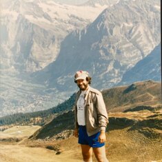 Bob hiking at a conference in Switzerland, ca. 1990.