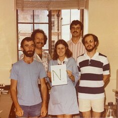 Bob's "nitrogen fixation" team in his research group at UT Austin, ca. 1980