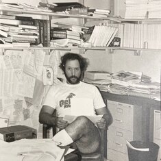 Bob busy at work in his office at UT Austin, ca. 1980