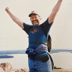 Bob hiking in Maine, 2000.